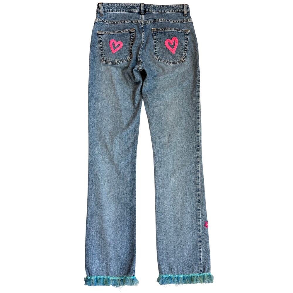 Gap, Light Blue, Patchwork, Fringed Hem, Boot Cut… - image 3